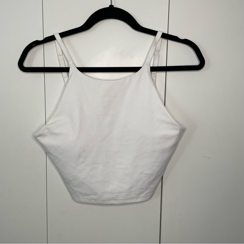 Athleta intention crop top sports bra M white like new - Picture 4 of 8